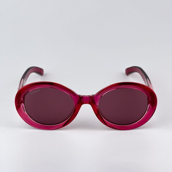 Gucci GG1722SA 004 BRAND NEW Sunglasses Transparent Red Burgundy Violet Unisex - Picture 1 of 9